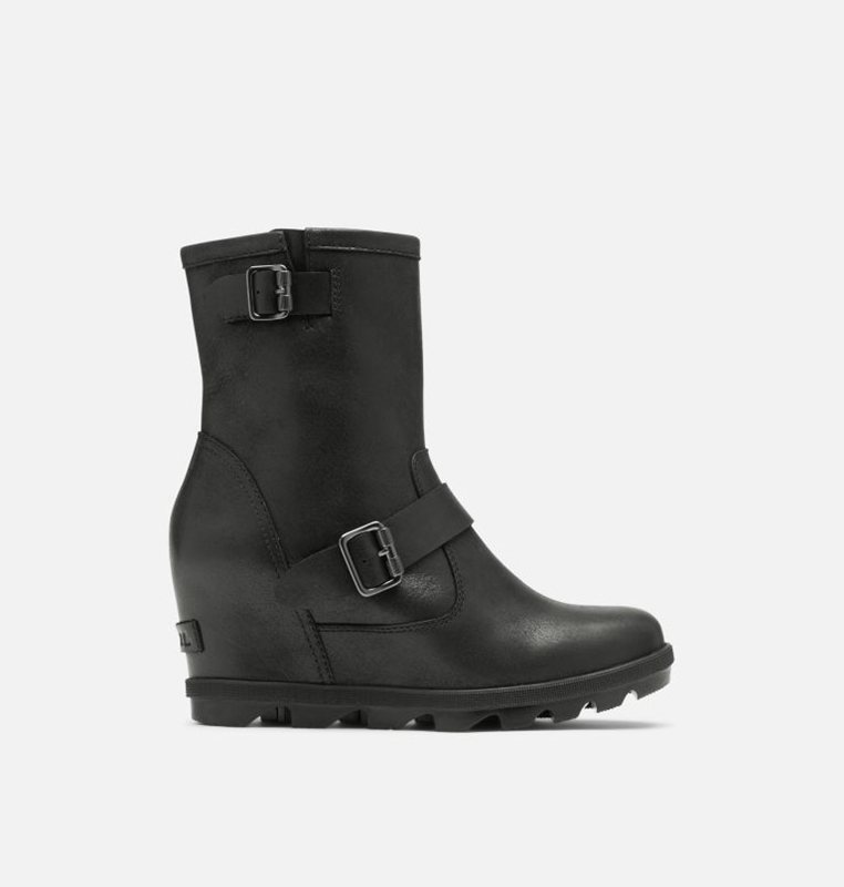 Womens Wedges Black - Sorel Joan Of Arctic™ II Moto Boot - 640-PNYOGD